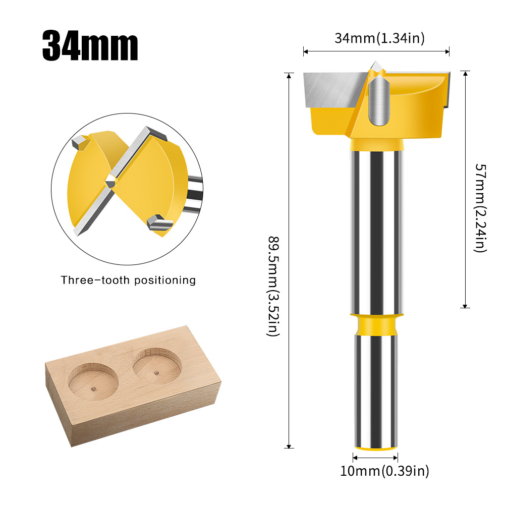 Profesional madera agujero abridor 15-100mm mano taladro madera escariado bisagra aleación madera de plástico
