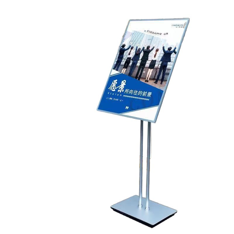 Carga LED iluminante estante de cartel del centro comercial estante de exhibición cartel de comidas tipo suelo móvil caja de luz de dibujo ultra delgada