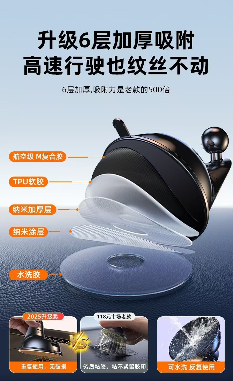 Cross-border car dashboard rotating navigation adhesive suction cup universal stable phone holder