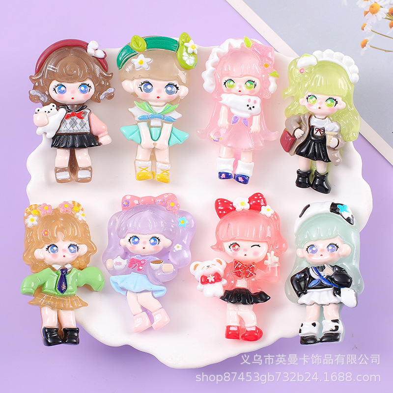 Big Card Luminous Dress Girl Resin Accessories DIY Cream Glue Phone Case Shoe Buckle Hairpin Refrigerator Sticker Big Card Luminous Dress Girl Resin Accessories DIY Cream Glue Phone Case Shoe Buckle Hairpin Refrigerator Sticker