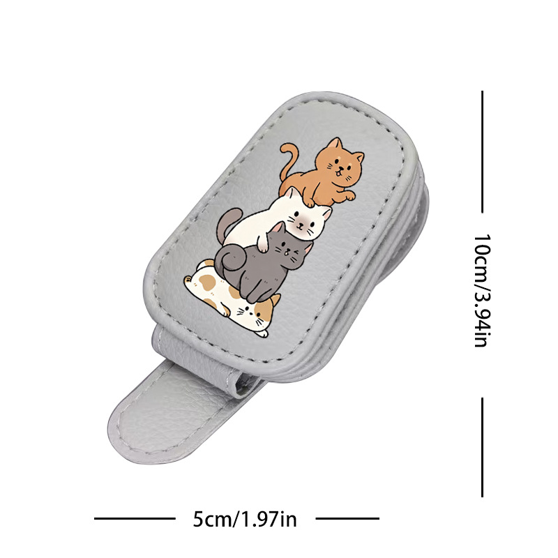 Gray cross-border bestseller sunglasses holder, creative car sun visor storage, stackable cat-shaped car glasses clip