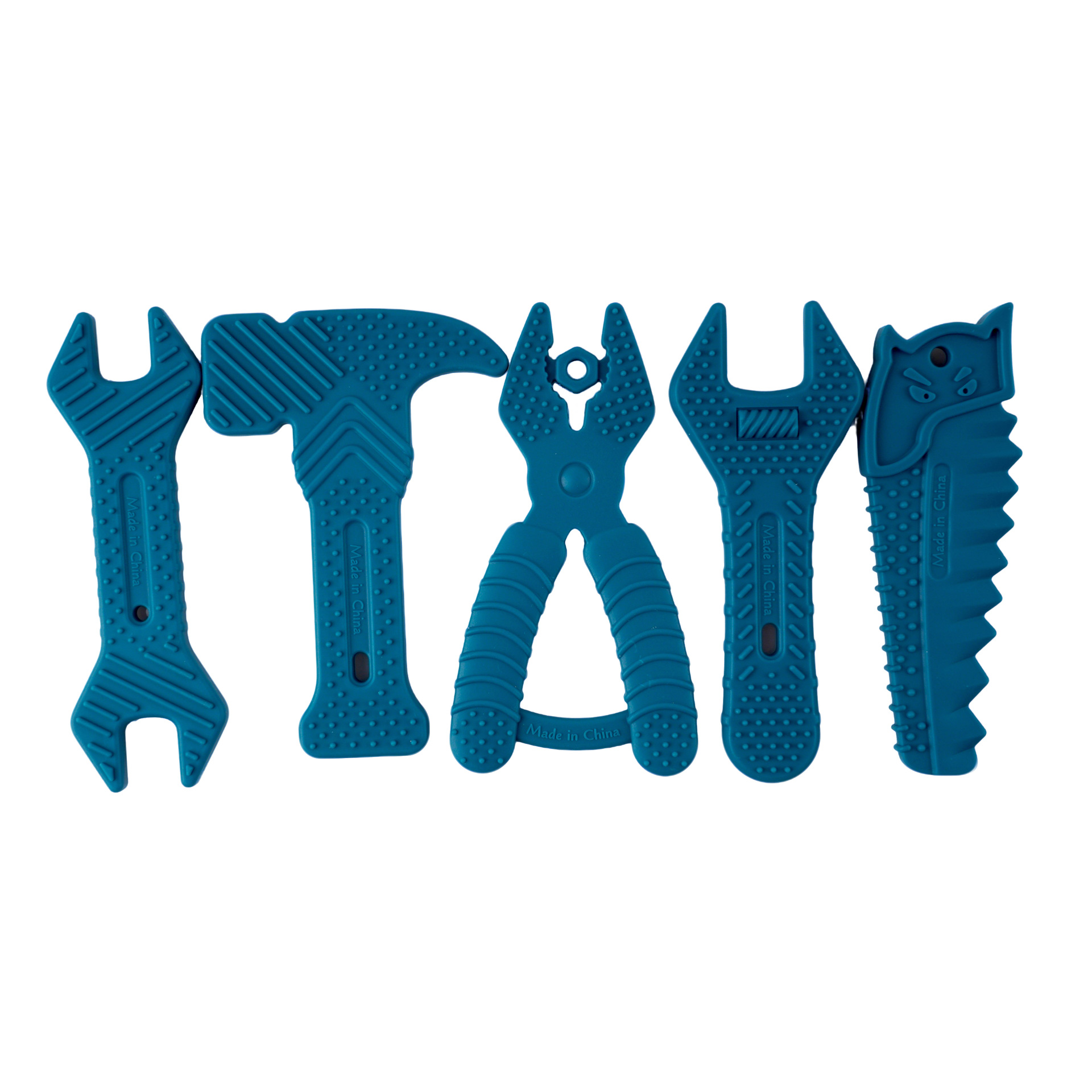 Martillo transfronterizo llave de goma de dibujos animados juego de juguetes para bebés pegamento anti-comer mano de silicona palillo molar