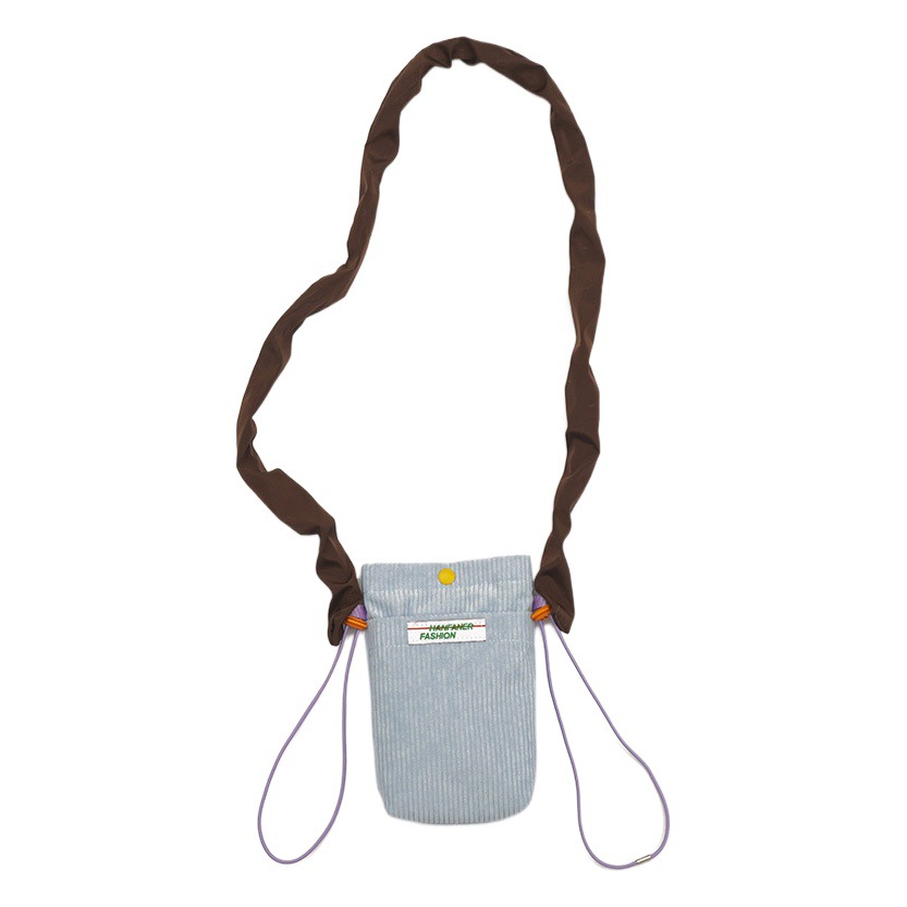 Bolso pequeño de pana mini retro para teléfono móvil Kong Hyojin mismo estilo Corea de nicho color de contraste bandolera para teléfono móvil