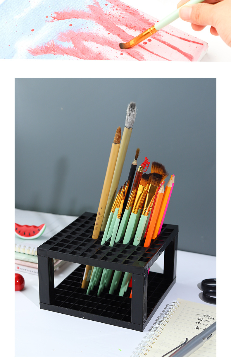 Solid Color Plastic Class Learning Casual Pen Holder display picture 2