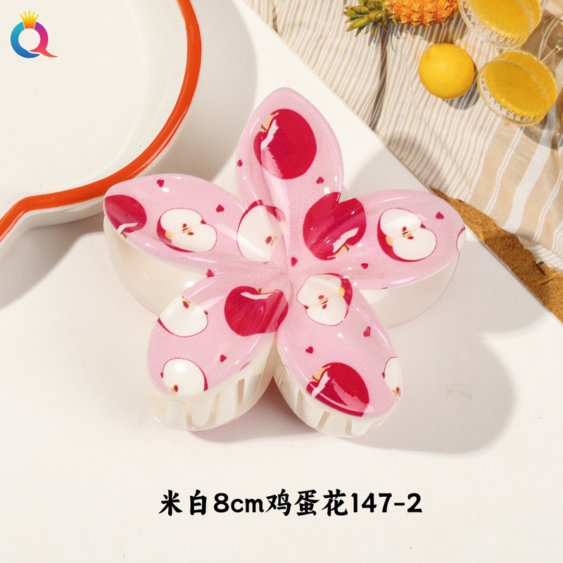 奇阅跨境夏日清新水果印花发夹高级感UV印花抓夹鲨鱼夹发饰品批发|undefined