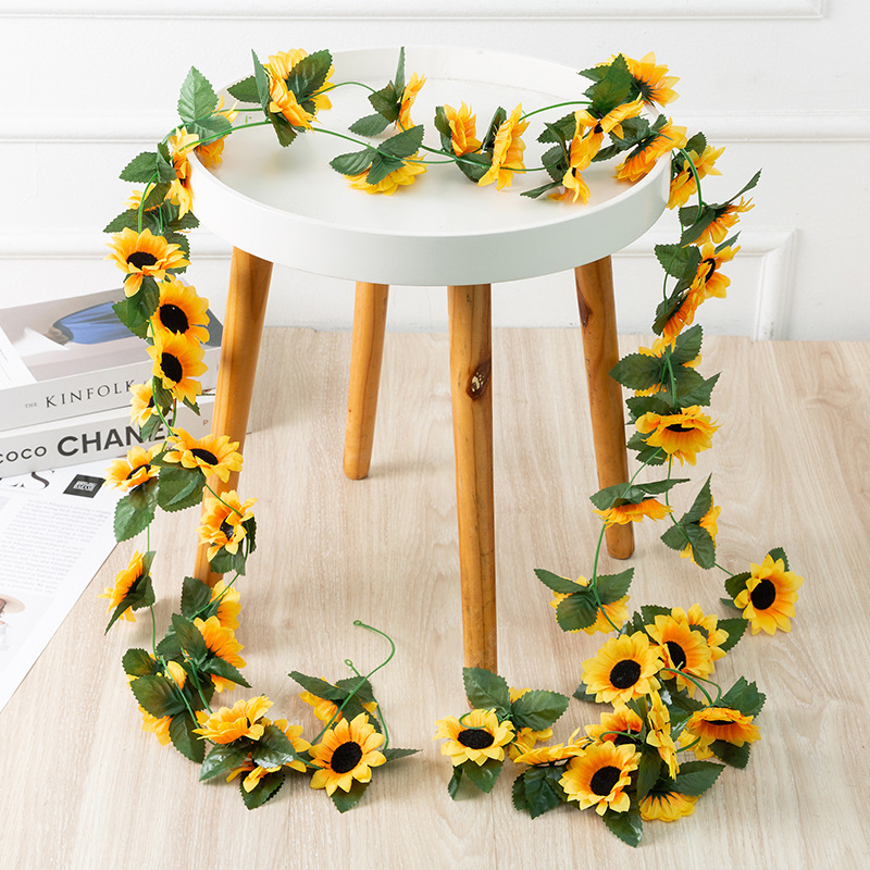 Factory wholesale sunflower vine strip fake flower vine home…