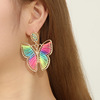 Woven summer metal earrings, European style, wholesale