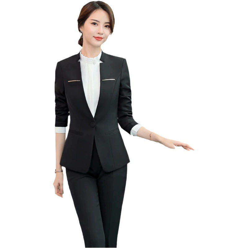Стойка регистрации отеля Профессиональный костюм Женский Кейтеринг Отель Официант с длинным рукавом Осень и зима Главный официант Менеджер Кассир Рабочий костюм