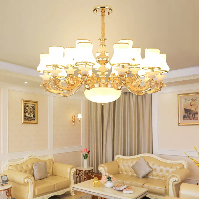 锌合金欧式客厅吊灯简约餐厅灯酒店客房温馨灯家用卧室枝形吊灯