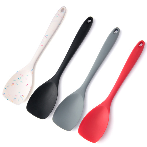 High temperature resistant and insulated silicone kitchenware integrated kitchen cooking spoon tool mixing spoon anti-scalding spatula salad more