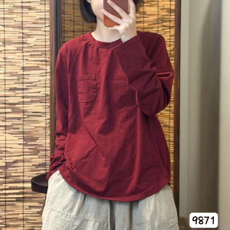9/13 C9871 washed pure cotton versatile sweatshirt base layer 120 /145