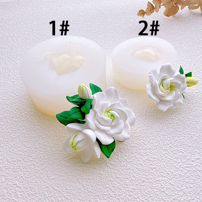 Gardenia serie coche aromaterapia yeso vela molde de silicona DIY pastel chocolate Decoración