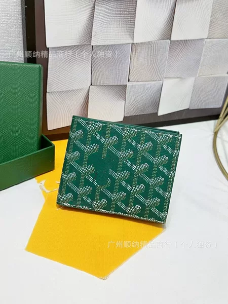 Cross-Border Export Goyard Unisex Genuine Leather Wallet with Multiple Card Slots and Card Holder with Genuine Cowhide Lining