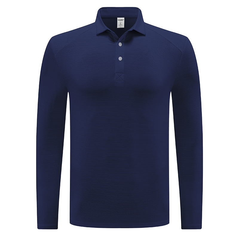 Primavera y otoño al aire libre secado rápido camiseta hombre transpiración sudor de manga larga polo camiseta deportiva elástica de negocios chaqueta casual