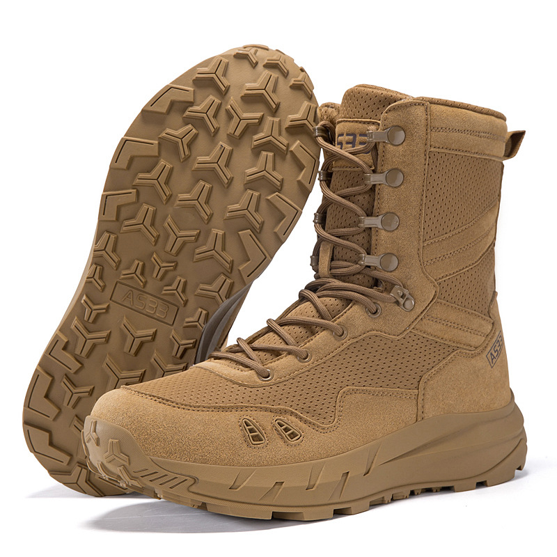 Tactical Boots Brown Outdoor Combat Boots Military Training Boots Black Men's Tactical Boots Desert Boots Leather Boots Rubber Sole Hiking Boots