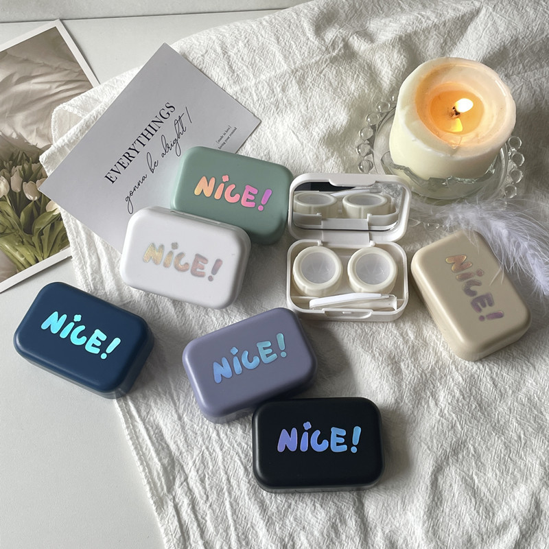 Nice ~ ins Fish-like Contact Lens Box Simple Portable Beauty Pupil Box Companion Care Box Bronzing B37 Laser Nice ~ ins Fish-like Contact Lens Box Simple Portable Beauty Pupil Box Companion Care Box Bronzing B37 Laser
