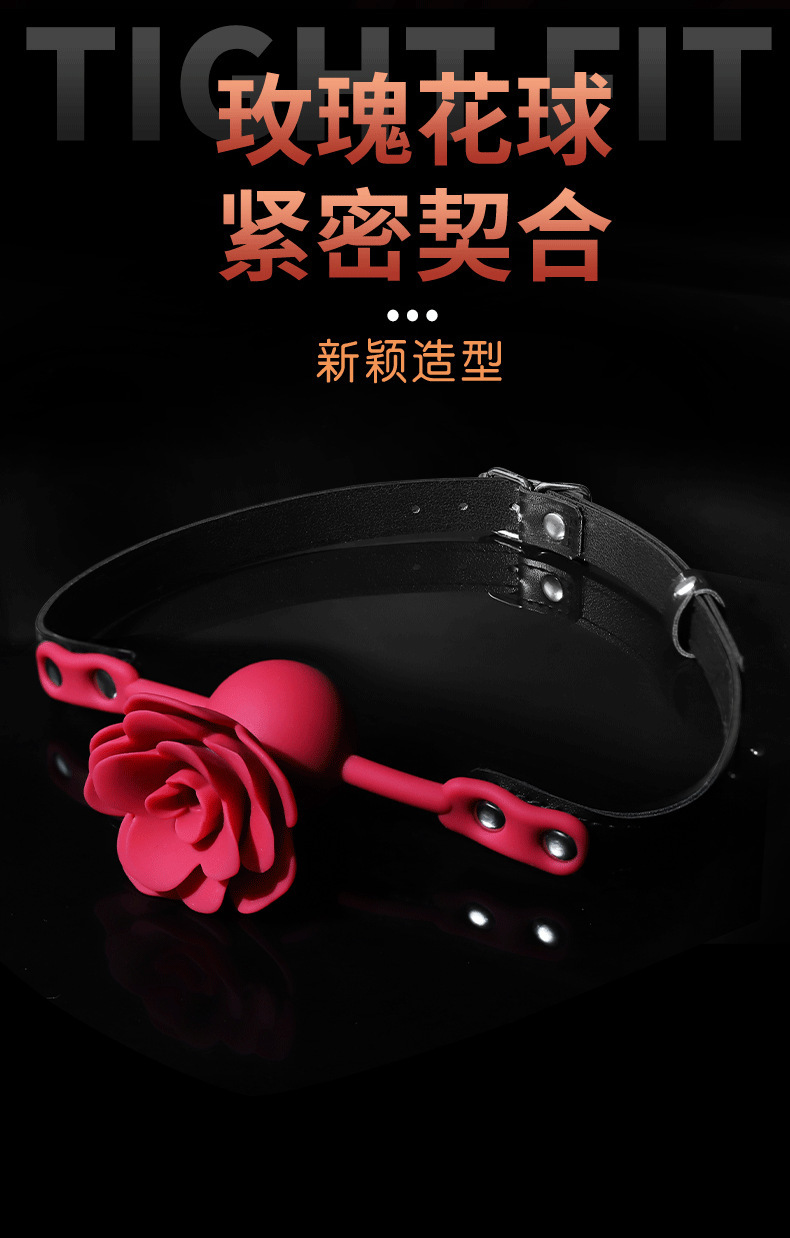 Silicone and Alloy Bondage Restraint Set with Mouth Ball, Handcuffs and Nipple Clamps — detail image 16
