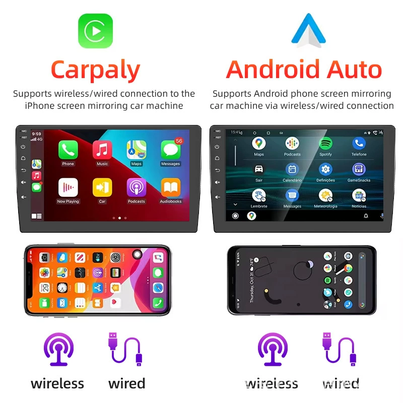 Android беспроводной CarPlay навигатор для автомобиля 9/10 дюймов многоразмерный opcии полный экран высокое качество DVD 9 дюймов