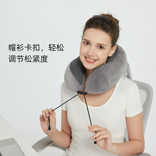 Amazon U-shaped pillow memory foam stowable travel pillow aircraft magnetic cloth U-shaped pillow nap cervical spine neck pillow