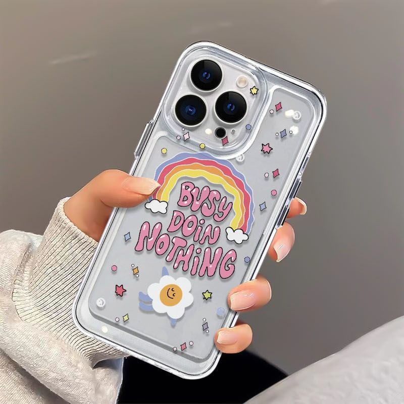 Funda protectora para iPhone 16 15 14 13 12 11 Pro Promax Plus Arcoíris Inglés 16Plus Funda para iPhone15PROMAX Nueva 14/13/12/11 Suave_voghion.com