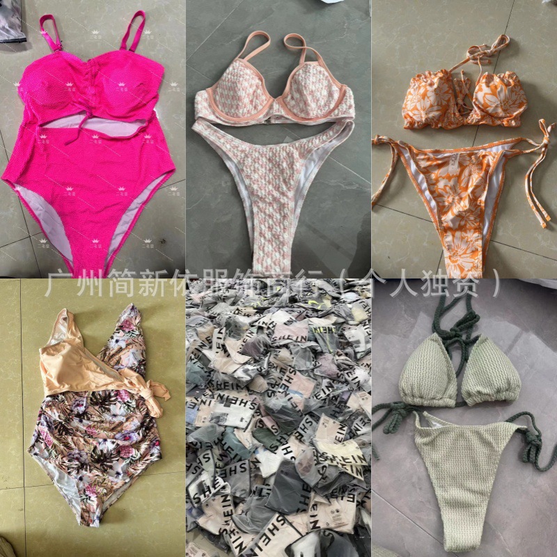2025 nuevo color sólido transfronterizo europeo y americano sexy sheini triángulo dividido bikini trajes de baño de cola de mujer productos al por mayor