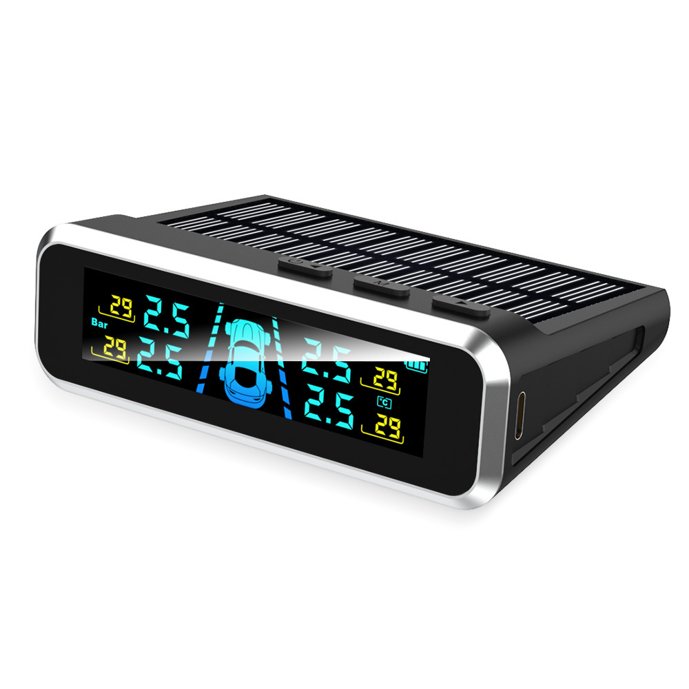 Tire Pressure Monitor Solar-Powered External Sensor High-Precision Car Tire Pressure Monitor Tire Pressure Sensor