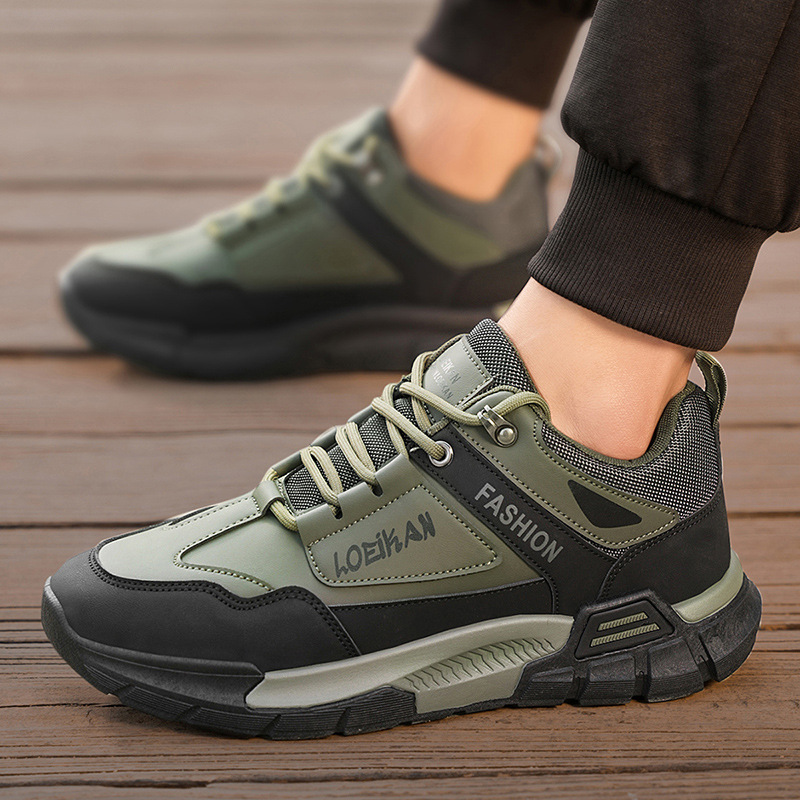 2025 primavera nuevo tipo de zapatos deportivos casuales para hombres estilo coreano versátil al aire libre zapatos de montaña zapatos de trabajo antideslizantes resistentes al desgaste