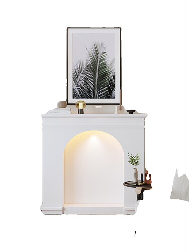 French cream white fireplace cabinet living room decoration cabinet with light emitting storage cabinet shooting entrance cabinet ins style guesthouse 