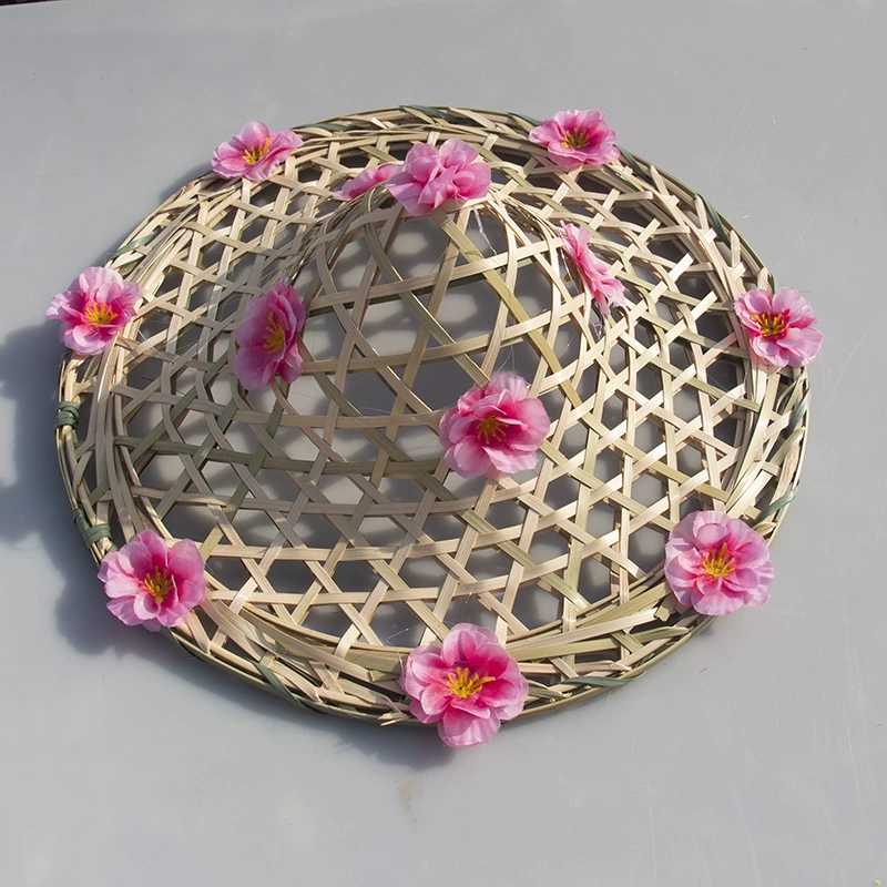 Бамбуковая танцевальная шляпа, реквизит, шляпа Ли Сянь Ли Инь, сценическое представление Хун Шань Гуо. Мой дом находится на горе Цзыю в цветущих вишнях.