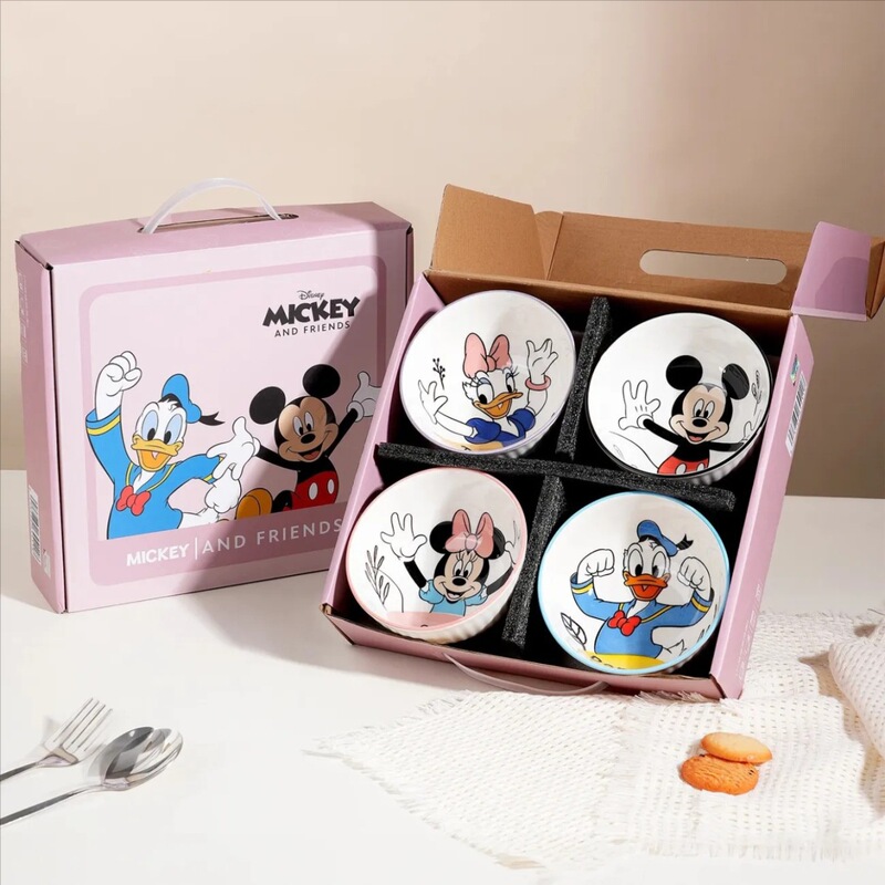 Disney Mickey 4.5inch Household Rice Bowl, Kidsren's Special Ceramic Bowl, High Temperature Resistant Underglaze Bowl, Personal Gift