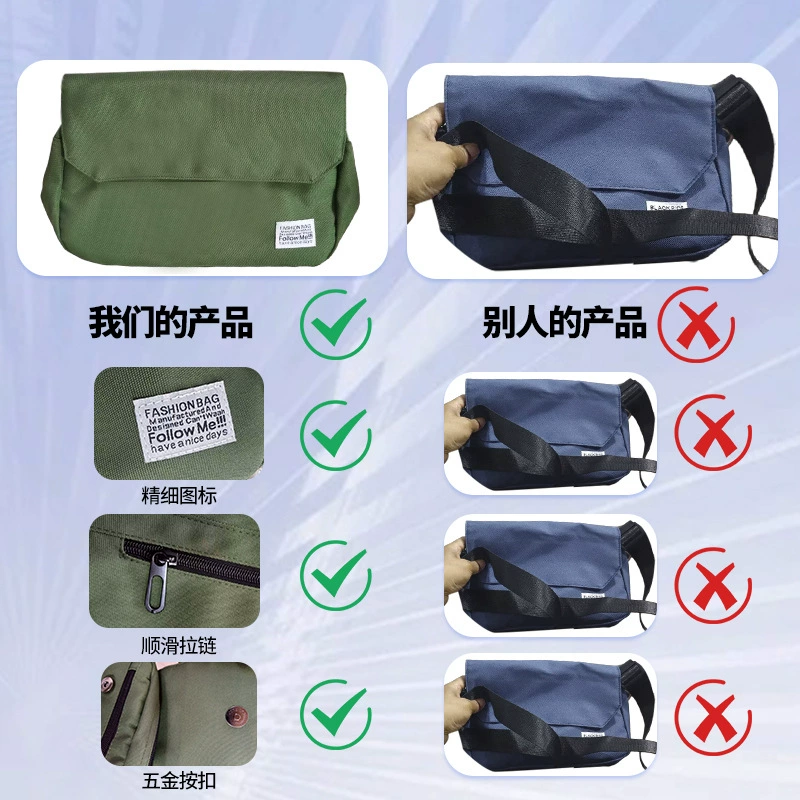 One-Shoulder Men’s Shoulder Bag, Japanese/Korean Style, Spacious 21×33×3 cm
