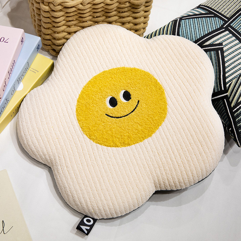 Ins creativo nórdico sonriente flor de memoria almohada de algodón almohada de peluche dormitorio hogar regalo almohada desmontable y lavable