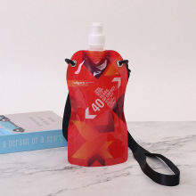 酒吧音乐节折叠水杯户外登山骑行运动水袋带挂绳水壶便携500ML