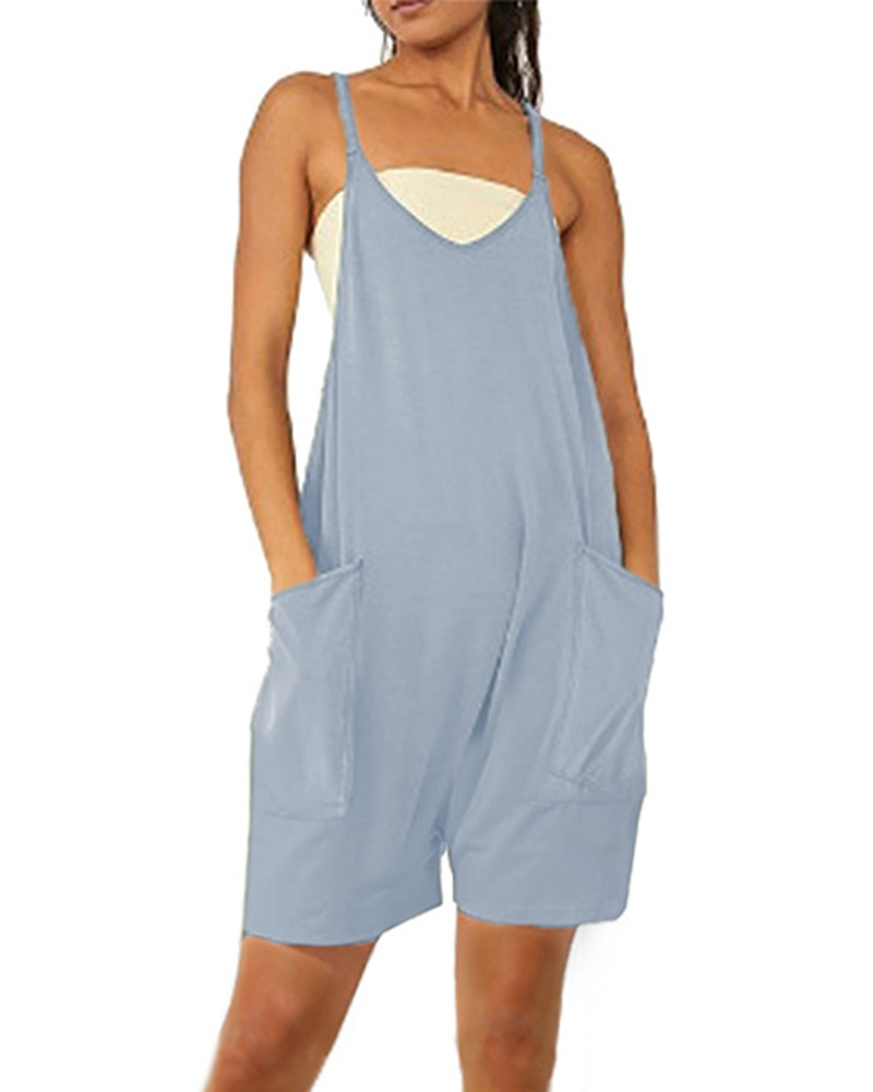 2023 ropa de mujer europea y americana eBay Amazon estación independiente popular cremallera bolsillo suspender pantalones mono suspender Pantalones image 12