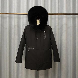 2024 New Fur Coat Men's Winter Real Rex Rabbit Hair Haining plus size Detachable Parker Mid-length