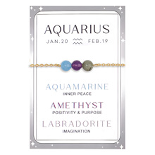 幸运星座手链金色盒子链绿东陵紫水晶海蓝宝手链女士十二星座手链