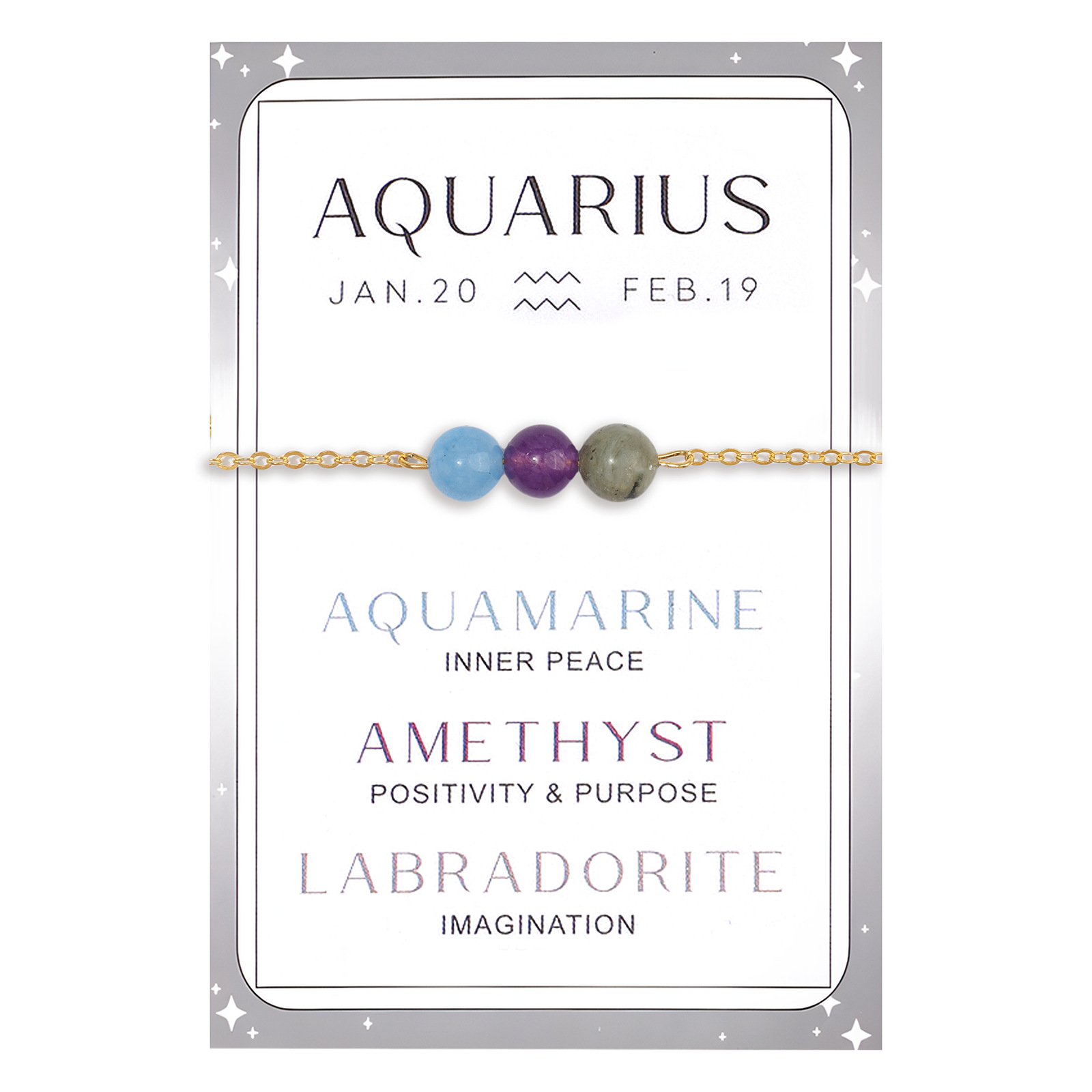 幸运星座手链金色盒子链绿东陵紫水晶海蓝宝手链女士十二星座手链