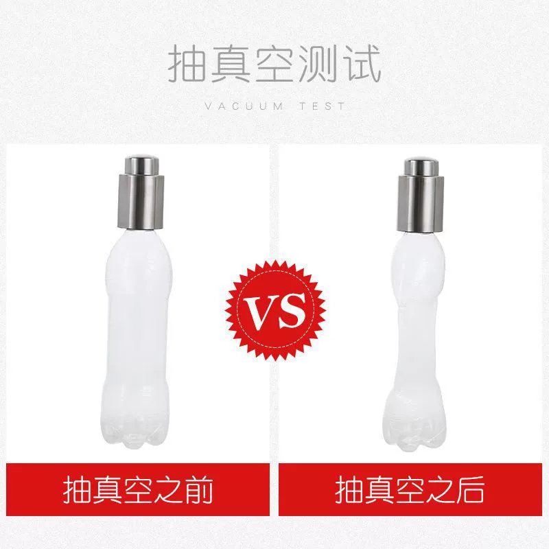 Vacuum bottle stopper stainless steel sealed