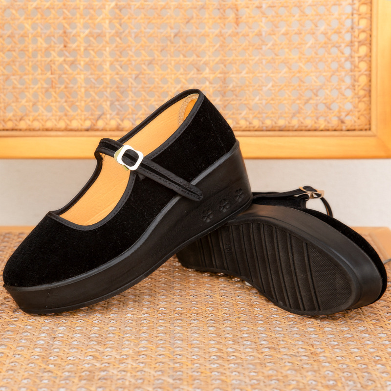 6cm Platform-Soled Women's Work Shoes with Polyurethane Soles, Comfortable Hotel Work Shoes, Bar Etiquette Shoes, Commuter Women's Shoes