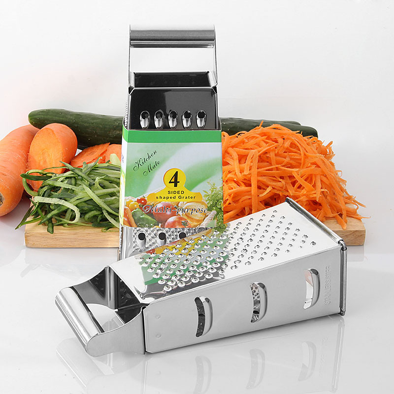 Mayorista de 8 pulgadas cuatro lados raspador cortador de verduras multifuncional cortador de papas de acero inoxidable raspador de piel en stock