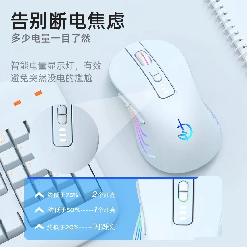 剑圣一族 Handheld mute rechargeable wireless mouse charging, bluetooth