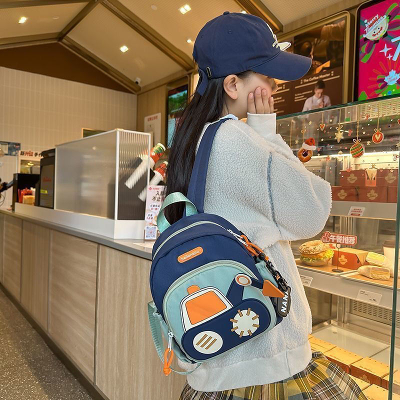 幼稚園スクールバッグ赤ちゃん男の子かわいいバックパック新しい超軽量バックパック子供の掘削機少女漫画|undefined
