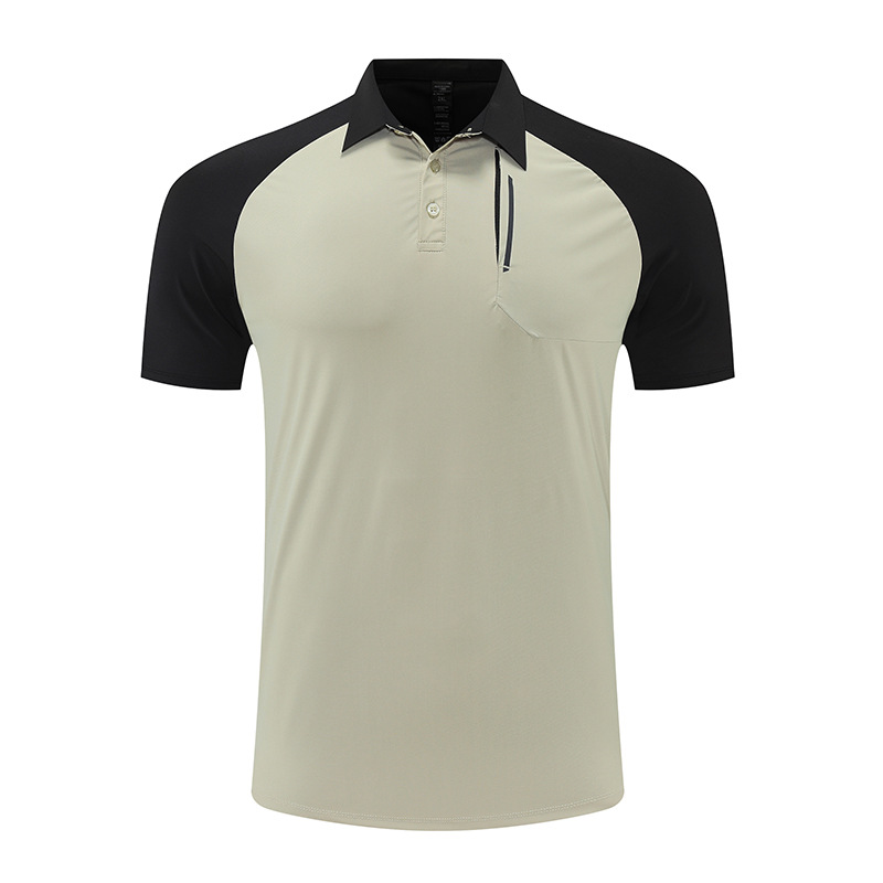 Camiseta de solapa de alta gama con costuras para hombre, ropa de polo, deportes de seda de hielo de golf, camisa de polo de manga corta de secado rápido, personalizada