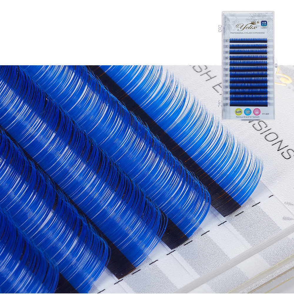 Fábrica de mezcla 0.07 pestañas de color, pestañas falsas, gran capacidad de injerto de vello redondo denso, pestañas al por mayor