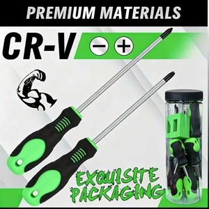 Cross-Border Hot-Selling 11-Piece Mushroom Head Magnetic Screwdriver Set with Magnetizer and Demagnetizer, Cross and Flathead, Label Included, Dropshipping