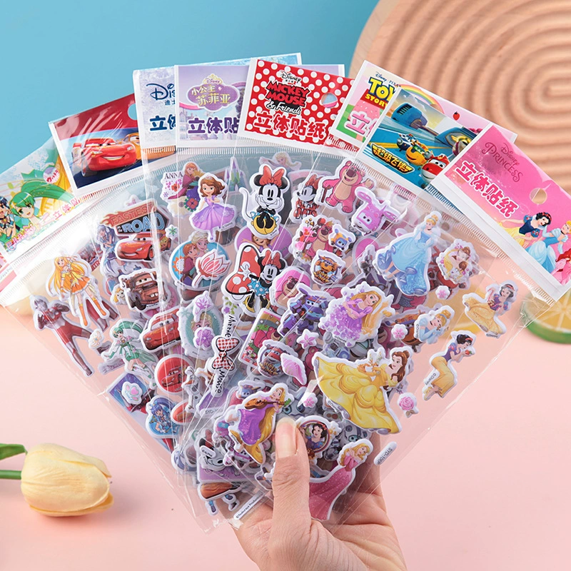 Детские наклейки-пузыри, 3D-наклейки с принцессами, мультяшные наклейки, креативные стереоналейки, наклейки-игрушки, наклейки-награды, подарок