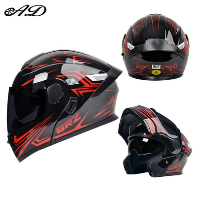 Breathable for Summer, Motosiklet kaskı (dəbilqə) - dot3c-red-line-black-tea-mirror-hd-mirror-m-size-55-56cm