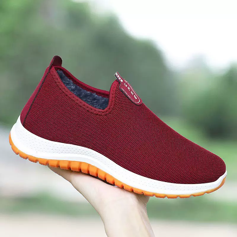 Warm slip-ons, footwear, keep warm boots, non-slip shoes for mother, for middle age