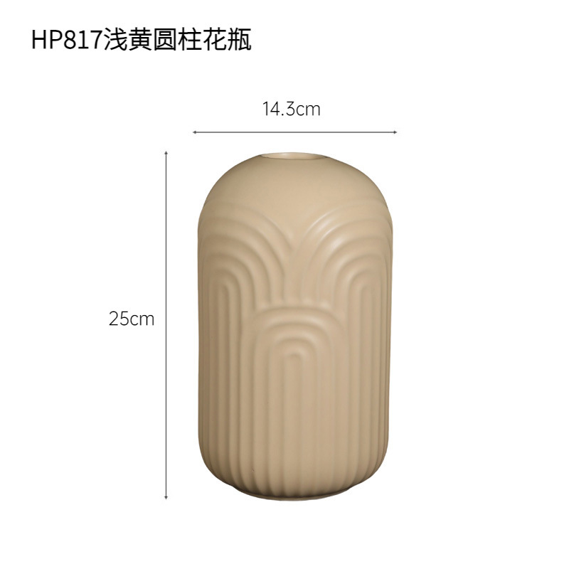 Florero cilíndrico amarillo claro HP817