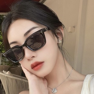 New trendy Korean-style gm small frame three-point sunglasses red book same style high-end UV-resistant sunglasses for men and women